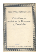 Coincidencias tematicas de Unamuno y Pirandello de  Jose Maria Monner Sans