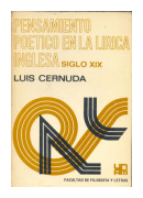 Pensamiento poetico en la lirica inglesa (siglo XIX) de  Luis Cernuda