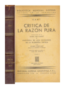 Critica de la razon pura de  Manuel Kant