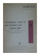Investigacion social de una localidad rural de  Direccin de sociologa rural